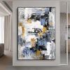 Hand Painted Oil Painting Palette knife abstract wall art large gray blue gold painting oversized modern abstract canvas large canvas art abstract acr