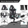 Reclining Swivel Massage Gaming Chair with Lumbar Support