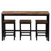 Counter Height Extra Long Dining Table Set with 3 Stools Pub Kitchen Set Side Table with Footrest