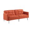 Linen Upholstered Modern Convertible Folding Futon Sofa Bed for Compact Living Space; Apartment; Dorm