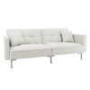 Linen Upholstered Modern Convertible Folding Futon Sofa Bed for Compact Living Space; Apartment; Dorm