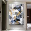 Hand Painted Oil Painting Palette knife abstract wall art large gray blue gold painting oversized modern abstract canvas large canvas art abstract acr