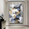 Hand Painted Oil Painting Palette knife abstract wall art large gray blue gold painting oversized modern abstract canvas large canvas art abstract acr