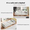 Linen Upholstered Modern Convertible Folding Futon Sofa Bed for Compact Living Space; Apartment; Dorm