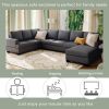 Modern Large Upholstered U-Shape Sectional Sofa, Extra Wide Chaise Lounge Couch